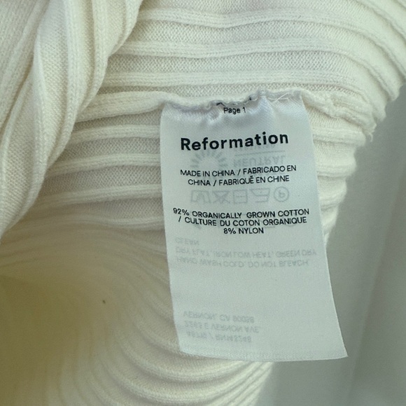 Reformation Ivory Ribbed Knit Top - Picture 6 of 6